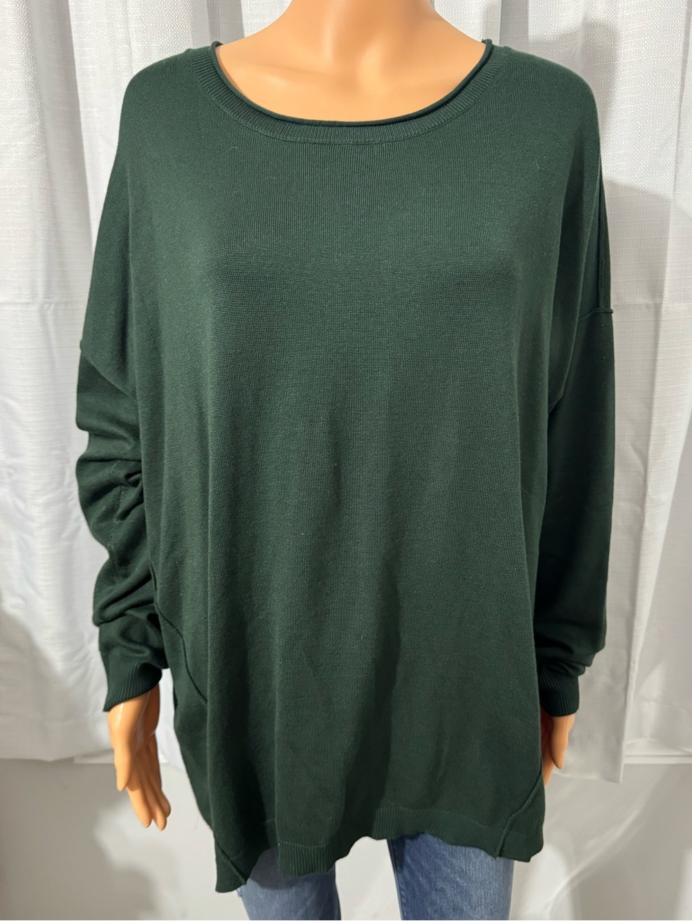 Great Wonderly size M hunter green pullover tunic long sleeve sweater new
